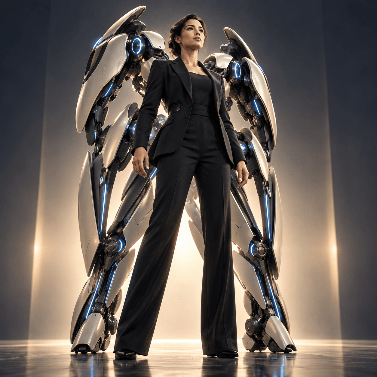 Une professionnelle au premier plan, épaulée par une armature technologique.